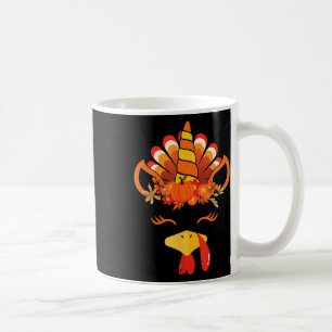 Cute Unicorn Turkey Face Girl Autumn Fall Funny Th Coffee Mug
