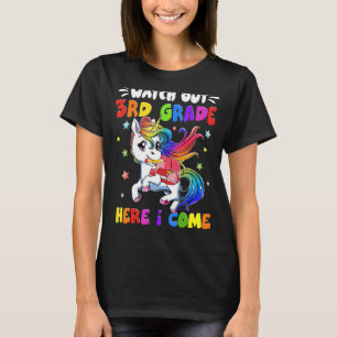 Cute Unicorn Watch Out 3rd Grade Back To School T-Shirt