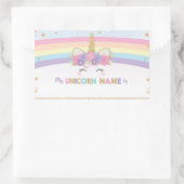 Cute Unicorn What is Your Unicorn Name Game  Rectangular Sticker (Bag)