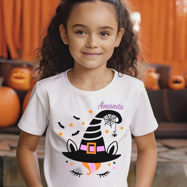 Cute Unicorn Witch Hat Halloween Personalised T-Shirt (Creator Uploaded)