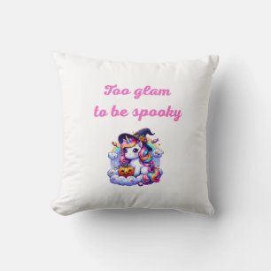 Cute Unicorn Witch Illustration – "Too Glam to Be  Cushion