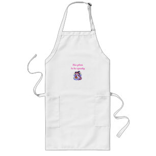 Cute Unicorn Witch Illustration – "Too Glam to Be  Long Apron