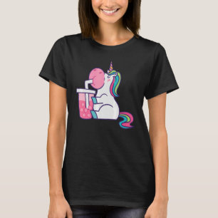 Cute Unicorn With Boba Bubble Milk Tea T-Shirt