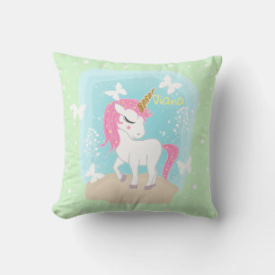 Cute unicorn with butterflies. cushion
