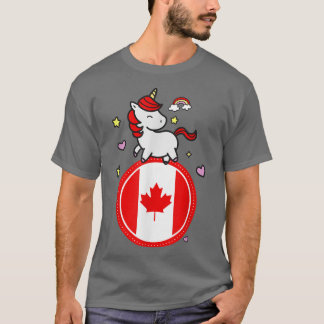 Cute Unicorn with Canada  T-Shirt