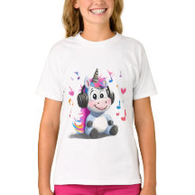 Cute Unicorn with Headphones T-Shirt 