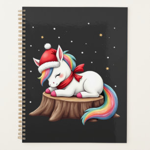 Cute Unicorn with Scarf Christmas Xmas Holiday T-S Planner