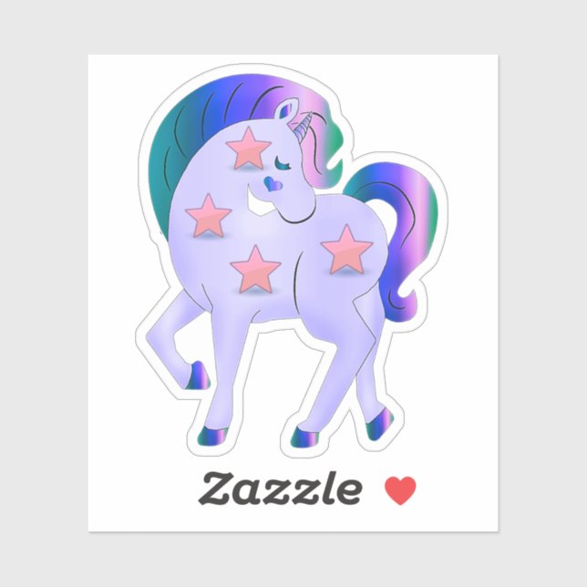 Cute Unicorn with Stars (Sheet)