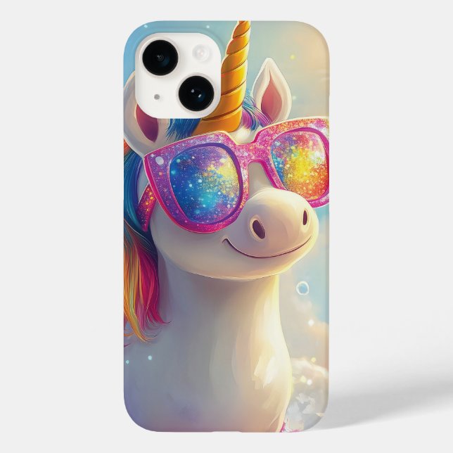 Cute Unicorn with Sunglasses: Magical and Fun Case-Mate iPhone Case (Back)