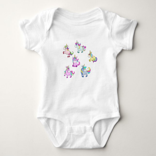 cute unicorns baby bodysuit (Front)