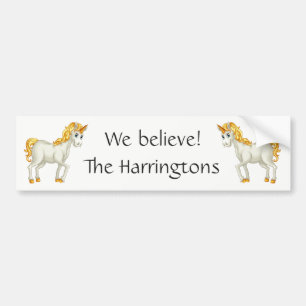 Cute Unicorns custom text bumpersticker Bumper Sticker