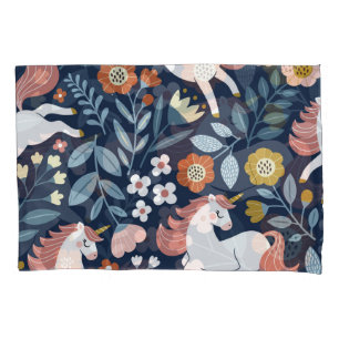 Cute Unicorns Floral Vintage Pattern Pillowcase