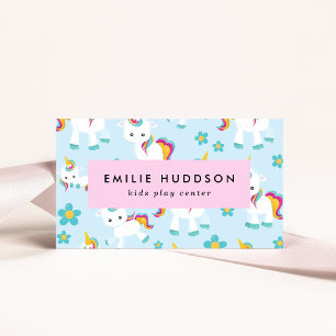 Cute Unicorns, Kids Play Centre, Activity Centre Business Card