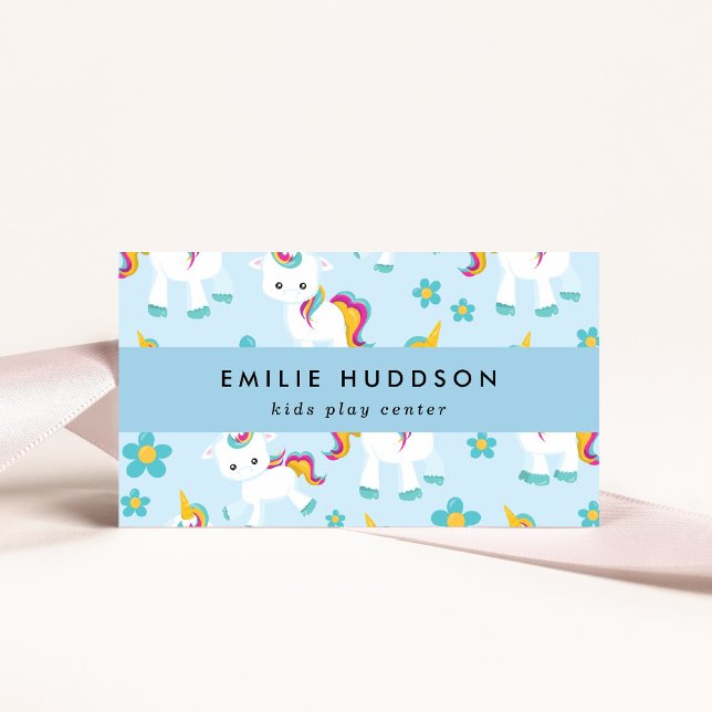 Cute Unicorns, Kids Play Centre, Activity Centre Business Card (Creator Uploaded)