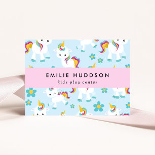 Cute Unicorns, Kids Play Centre, Activity Centre Business Card