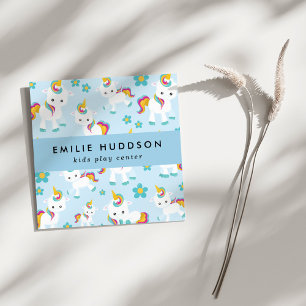 Cute Unicorns, Kids Play Centre, Activity Centre Square Business Card