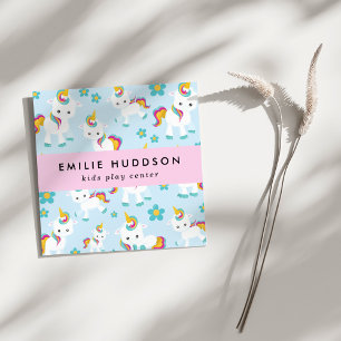 Cute Unicorns, Kids Play Centre, Activity Centre Square Business Card