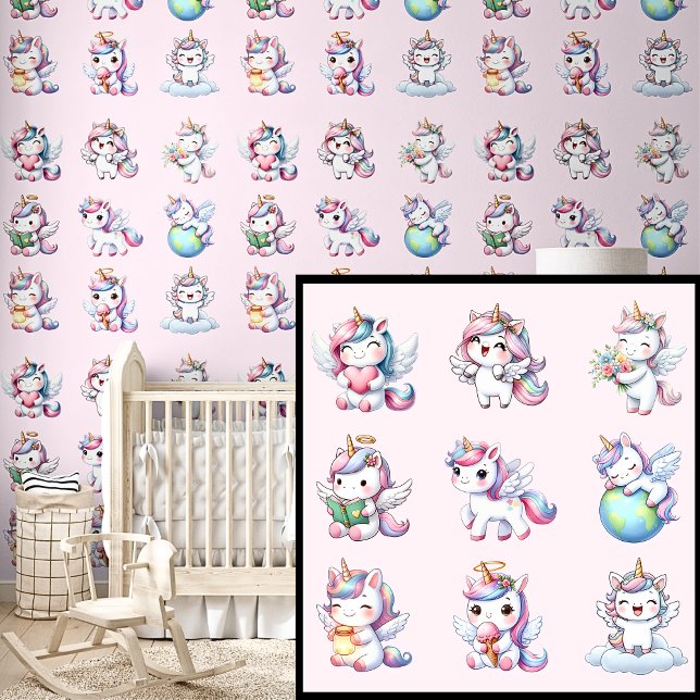 Cute Unicorns on Pink Wallpaper (Creator Uploaded)