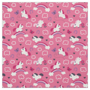 Cute Unicorns Pattern Fabric