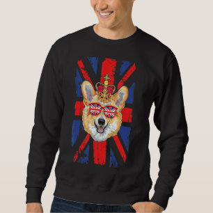 Cute Union Jack Flag With Corgi For Kids & British Sweatshirt