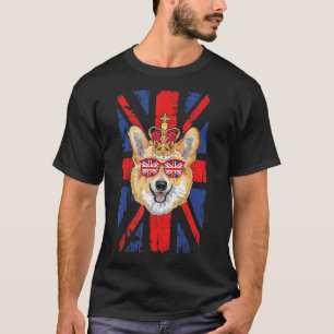Cute Union Jack Flag With Corgi For Kids & British T-Shirt