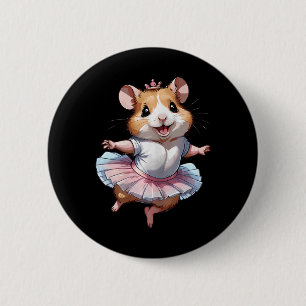 Cute Unique And Modern Hamster Ballet And Ballerin 6 Cm Round Badge