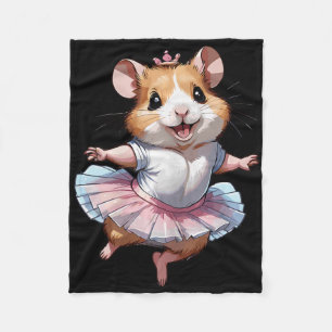 Cute Unique And Modern Hamster Ballet And Ballerin Fleece Blanket