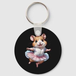 Cute Unique And Modern Hamster Ballet And Ballerin Key Ring