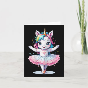 Cute Unique And Modern Unicorn Ballet And Ballerin Card