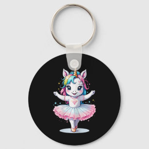 Cute Unique And Modern Unicorn Ballet And Ballerin Key Ring