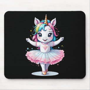 Cute Unique And Modern Unicorn Ballet And Ballerin Mouse Pad