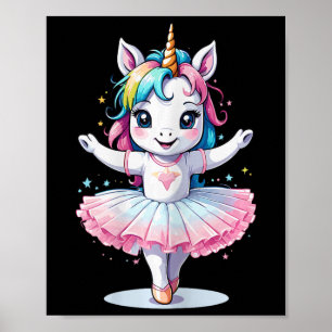 Cute Unique And Modern Unicorn Ballet And Ballerin Poster