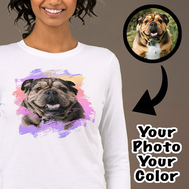 Cute Unique Bulldog or Your Photo Grunge Dog Mum   Tri-Blend Shirt (Creator Uploaded)