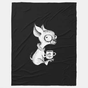 Cute Unique Chihuahua Coffee Art Dog Lover Gift Fleece Blanket