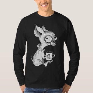 Cute Unique Chihuahua & Coffee Art Dog Lover Gift T-Shirt