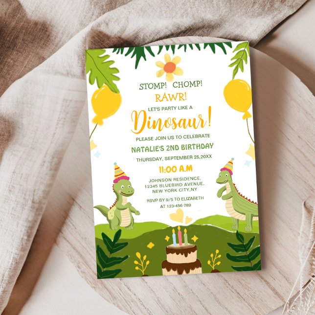cute unique dinosaur kid's birthday invitation (Creator Uploaded)