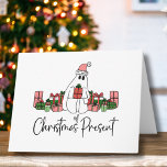 Cute Unique Funny Christmas Card<br><div class="desc">Explore this delightful 'Ghost of Christmas Present' print, which cleverly pays homage to a beloved movie classic. Perfect for a cute and funny Christmas card. This charming design features a cute loveable Christmas ghost donning a festive pink Santa hat and surrounded by an abundance of beautifully wrapped Christmas presents. The...</div>