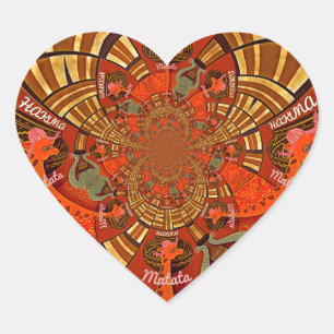 Cute Unique Giraffe Animal Hakuna Matata Design Heart Sticker