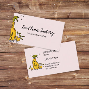 Cute Unique House Cleaning Housekeeping Janitorial Business Card