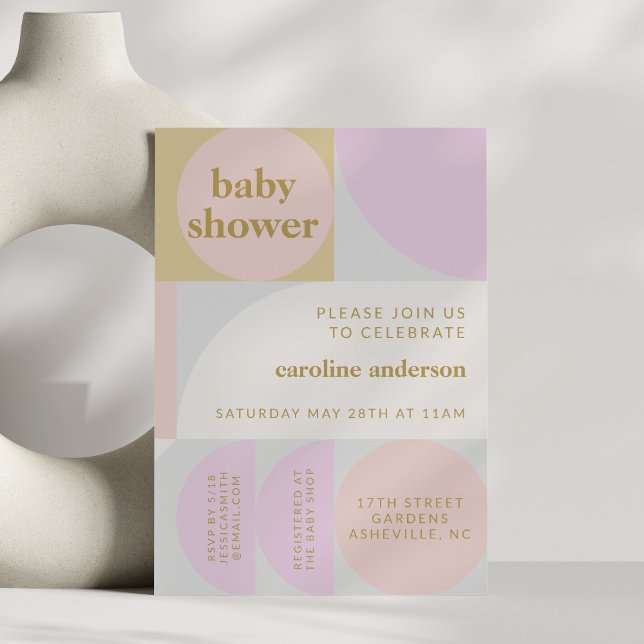 Cute Unique Modern Pastel Geometric Baby Shower Invitation (Creator Uploaded)