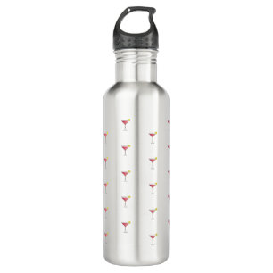 Cute Unique Pink Cocktail Pattern Custom Text 710 Ml Water Bottle