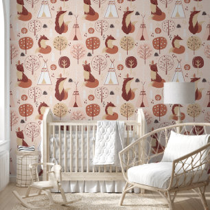 Cute unisex baby wild one nursery wallpaper