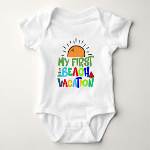 cute unisex first beach vacation baby bodysuit