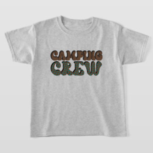 Cute unisex kids camping crew word art T-Shirt