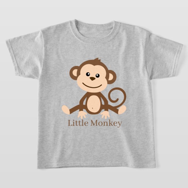 cute unisex kids little monkey add text T-Shirt (Laydown)