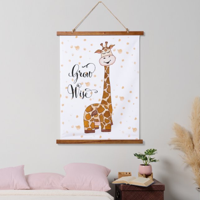 cute unisex kids Nursery giraffe  Hanging Tapestry (Bedroom)