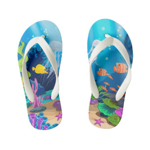 Cute unisex ocean fish Kid's  Jandals