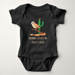 cute unisex owl Mummy love add text Baby Bodysuit