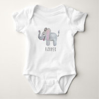 Cute Unisex Watercolor Elephant Safari with Name