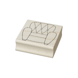 Cute Upholstered Chair Rubber Stamp